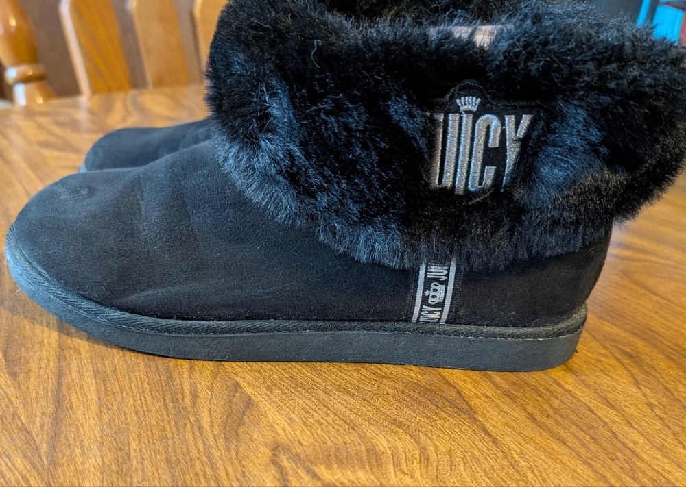 Juicy Couture Black Faux Fur Boots